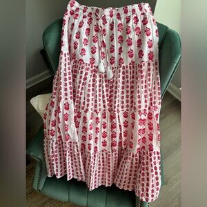 Women's Mixed Print Midi Skirt